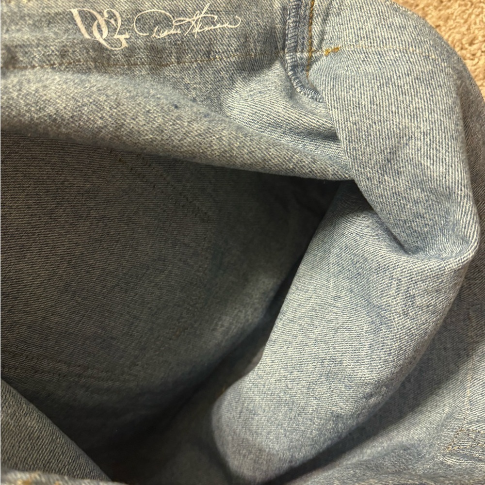 DG2 from HSN Blue Denim Tote Bag with Rhinestone Heart Accents New - Picture 5 of 5